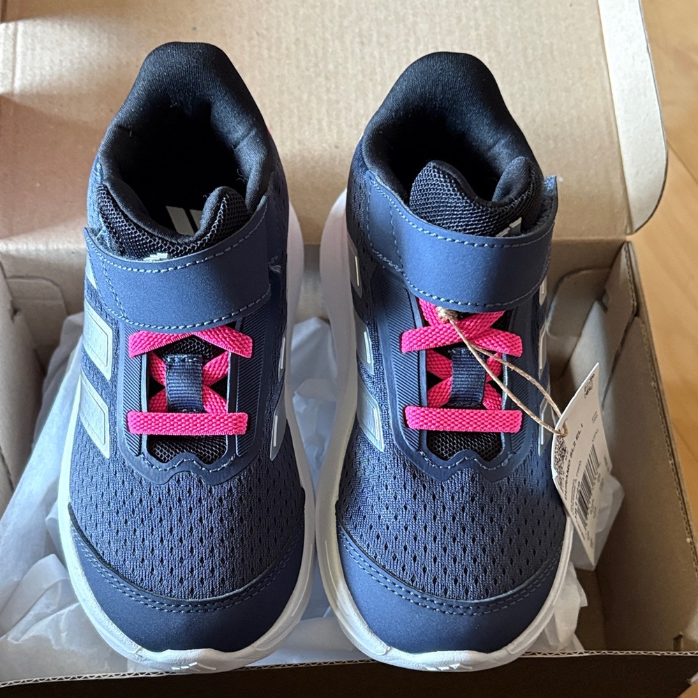 adidas Kids Navy and Pink Sneakers